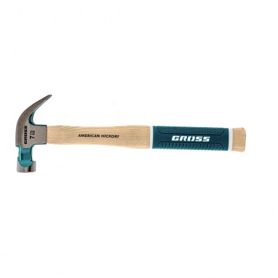 Молоток-гвоздодер, 200 г, угол 45, магнит, обрезиненная рукоятка American hickory GROSS Молоток-гвоздодер, 200 г, угол 45, магнит, обрезиненная рукоятка American hickory GROSS