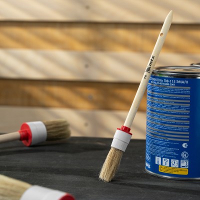 Кисть круглая № 2 (20 мм) натуральная щетина, деревянная ручка MTX Кисть круглая № 2 (20 мм) натуральная щетина, деревянная ручка MTX