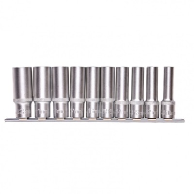 Набор удлиненных торцевых головок 1/2", шестигранные, CrV, 10 шт, 10-22 мм Stels Набор удлиненных торцевых головок 1/2", шестигранные, CrV, 10 шт, 10-22 мм Stels