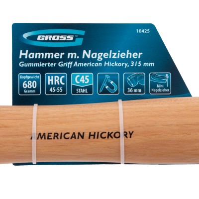 Молоток-гвоздодер, 680 г, угол 75, магнит, обрезиненная рукоятка AMERICAN HICKORY // GROSS Молоток-гвоздодер, 680 г, угол 75, магнит, обрезиненная рукоятка AMERICAN HICKORY // GROSS