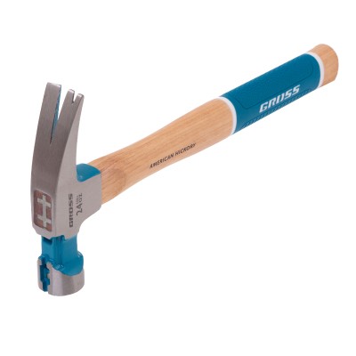 Молоток-гвоздодер, 680 г, угол 75, магнит, обрезиненная рукоятка AMERICAN HICKORY // GROSS Молоток-гвоздодер, 680 г, угол 75, магнит, обрезиненная рукоятка AMERICAN HICKORY // GROSS