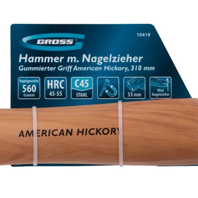 Молоток-гвоздодер,560 г, угол 75, магнит, обрезиненная рукоятка AMERICAN HICKORY // GROSS Молоток-гвоздодер,560 г, угол 75, магнит, обрезиненная рукоятка AMERICAN HICKORY // GROSS