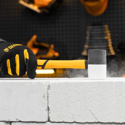 Киянка резиновая, 225 г, черно-белая, фибергласовая рукоятка c TPR покрытием Denzel Киянка резиновая, 225 г, черно-белая, фибергласовая рукоятка c TPR покрытием Denzel