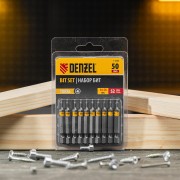 Бита TX 6х50, сталь S2, шестигранный профиль, 10 шт. Е 6,3 Denzel