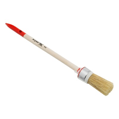 Кисть круглая, Профи №2 (20 мм) натуральная щетина, деревянная ручка MTX Кисть круглая, Профи №2 (20 мм) натуральная щетина, деревянная ручка MTX