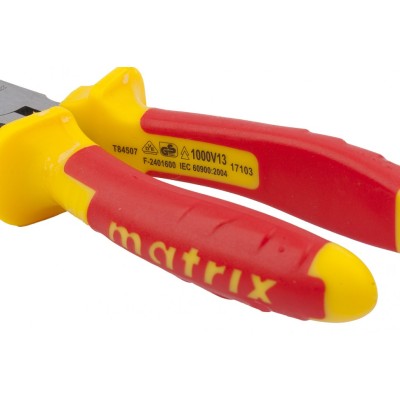Длинногубцы прямые Insulated, 200 мм, двухкомпонентные рукоятки Matrix Professional Длинногубцы прямые Insulated, 200 мм, двухкомпонентные рукоятки Matrix Professional