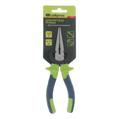 Длинногубцы прямые, 160 мм, двухкомпонентные рукоятки Сибртех Длинногубцы прямые, 160 мм, двухкомпонентные рукоятки Сибртех