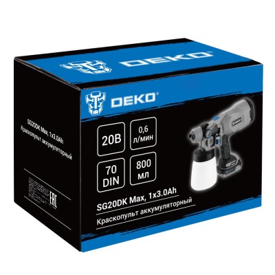 Краскопульт аккумуляторный DEKO SG20DK Max 083-1135 Краскопульт аккумуляторный DEKO SG20DK Max 083-1135