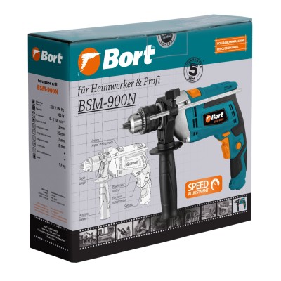 Дрель ударная Bort BSM-900N Дрель ударная Bort BSM-900N