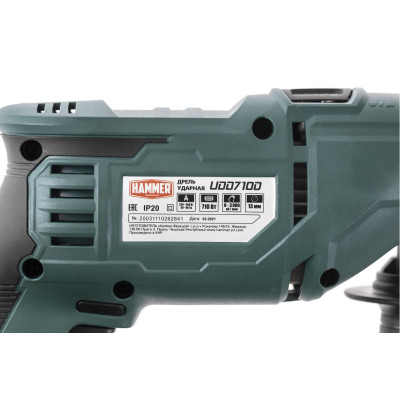 Дрель ударная Hammer UDD710A 710Вт 13мм 0-3000об/мин реверс Дрель ударная Hammer UDD710A 710Вт 13мм 0-3000об/мин реверс