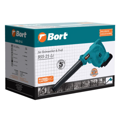Воздуходувка-пылесос аккумуляторная BORT BSS-21-Li Воздуходувка-пылесос аккумуляторная BORT BSS-21-Li