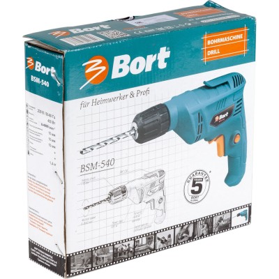 Дрель безударная Bort BSM-540 Дрель безударная Bort BSM-540