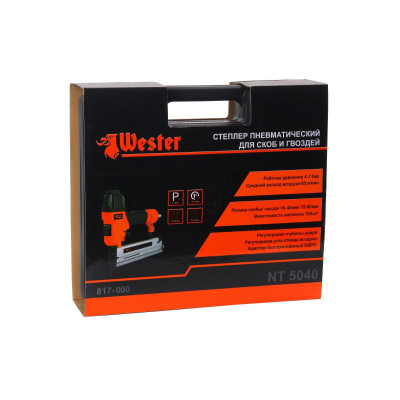 Степлер WESTER NT-5040 пневматический, П Ga18 16-40мм, Т Ga18 15-50мм Степлер WESTER NT-5040 пневматический, П Ga18 16-40мм, Т Ga18 15-50мм