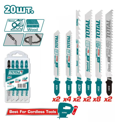 Набор пилок для лобзика TOTAL TAC2001 (20 шт.) Набор пилок для лобзика TOTAL TAC2001 (20 шт.)