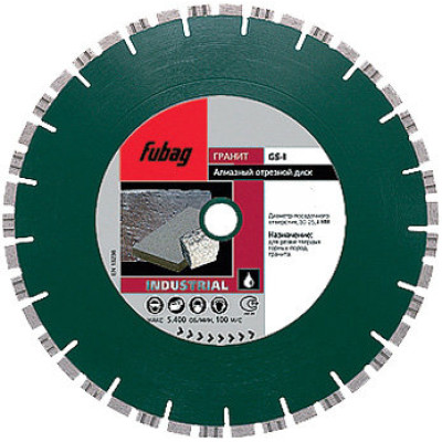 Алмазный диск (по граниту) GS-I 300х3,3х25,4/30 FUBAG 54622-6 Алмазный диск (по граниту) GS-I 300х3,3х25,4/30 FUBAG 54622-6