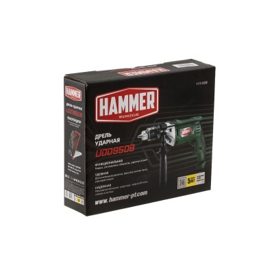 Дрель ударная Hammer UDD950B 950Вт 13мм 0-3000об/мин реверс металл. редуктор Дрель ударная Hammer UDD950B 950Вт 13мм 0-3000об/мин реверс металл. редуктор