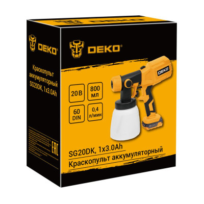 Краскопульт аккумуляторный DEKO SG20DK Краскопульт аккумуляторный DEKO SG20DK