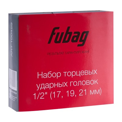Набор торцевых ударных головок 1/2 FUBAG (3 шт) Набор торцевых ударных головок 1/2 FUBAG (3 шт)
