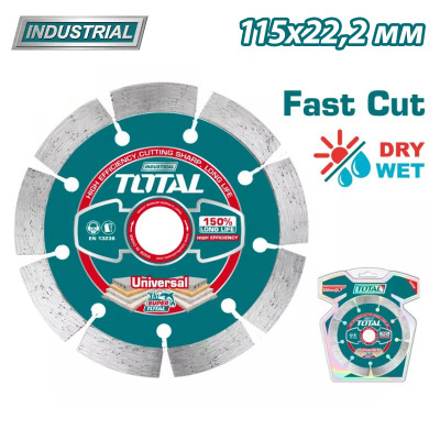 Диск алмазный 115x12,0x22,2 мм TOTAL TAC21111512 Диск алмазный 115x12,0x22,2 мм TOTAL TAC21111512