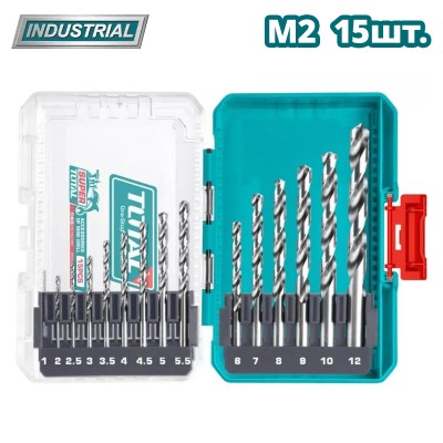 Набор сверл по металлу TOTAL TACSDL51508 (15 шт) Набор сверл по металлу TOTAL TACSDL51508 (15 шт)