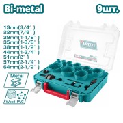 Набор биметаллических коронок TOTAL TACSH0132 (9 шт)