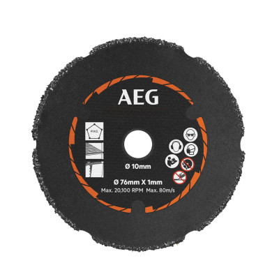 Диск карбидный по дереву и пластику D 76x10х1 мм AAKMMAC01 AEG (1 шт.) Диск карбидный по дереву и пластику D 76x10х1 мм AAKMMAC01 AEG (1 шт.)