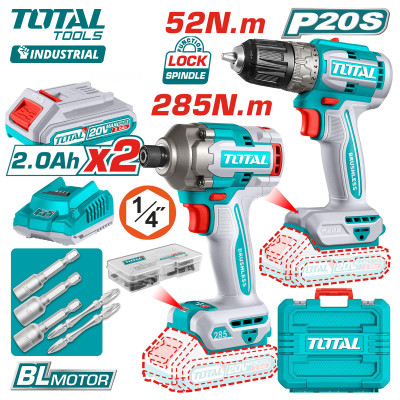 Набор аккумуляторного инструмента TOTAL TCKLI20272 Набор аккумуляторного инструмента TOTAL TCKLI20272