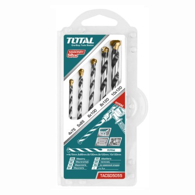 Набор сверл по бетону TOTAL TACSD5055 (5шт) Набор сверл по бетону TOTAL TACSD5055 (5шт)