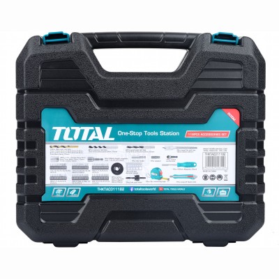 Набор оснастки и ручного инструмента TOTAL (118 предметов) THKTAC011182 Набор оснастки и ручного инструмента TOTAL (118 предметов) THKTAC011182