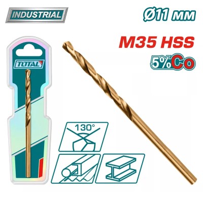 Сверло по металлу M35 HSS-CO 11мм TOTAL TAC11211001 Сверло по металлу M35 HSS-CO 11мм TOTAL TAC11211001