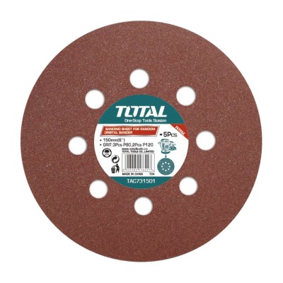 Набор шлифовальных кругов 150 мм P80, P120 TOTAL TAC731501 (5 шт) Набор шлифовальных кругов 150 мм P80, P120 TOTAL TAC731501 (5 шт)