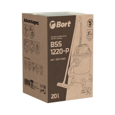 Пылесос строительный Bort BSS-1220-P Пылесос строительный Bort BSS-1220-P