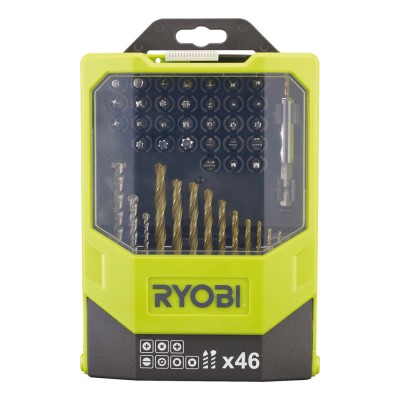 Набор сверл и бит RYOBI RAK46MiX (46 шт.) Набор сверл и бит RYOBI RAK46MiX (46 шт.)
