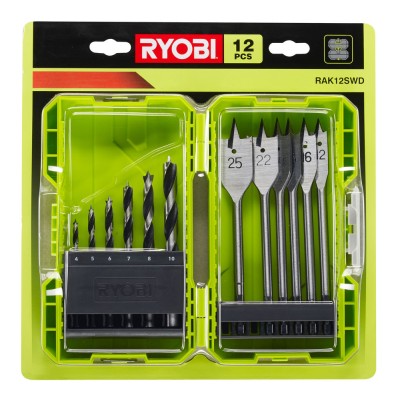 Набор сверл по дереву RYOBI RAK12SWD (12 шт.) Набор сверл по дереву RYOBI RAK12SWD (12 шт.)