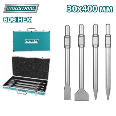 Набор зубил SDS-hex TOTAL TAC0304375 (4 шт) Набор зубил SDS-hex TOTAL TAC0304375 (4 шт)