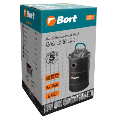 Пылесос для сбора золы Bort BAC-500-22 Пылесос для сбора золы Bort BAC-500-22