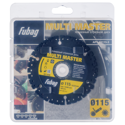 Круг алмазный Multi Master D 115х2,2х22,23 мм FUBAG 88115-3 Круг алмазный Multi Master D 115х2,2х22,23 мм FUBAG 88115-3