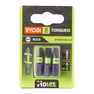 Набор ударных бит RYOBI RISD25SL5.5 (3 шт.) Набор ударных бит RYOBI RISD25SL5.5 (3 шт.)