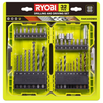 Набор бит и сверл RYOBI RAK32DDMIX (32 шт.) Набор бит и сверл RYOBI RAK32DDMIX (32 шт.)