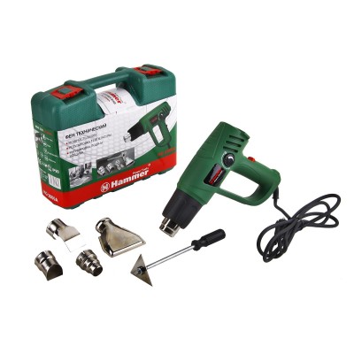 Фен техн. Hammer HG2000A 2000Вт 350/600С 300/500л/мин насадки, тепл. защита Фен техн. Hammer HG2000A 2000Вт 350/600С 300/500л/мин насадки, тепл. защита