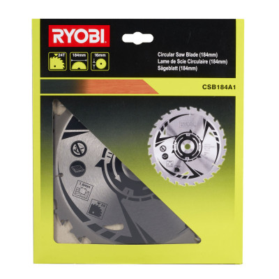 Диск пильный по дереву D 184x16 мм CSB184A1 для циркулярной пилы RYOBI Диск пильный по дереву D 184x16 мм CSB184A1 для циркулярной пилы RYOBI