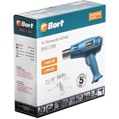 Фен строительный (термовоздуходувка) Bort BHG-1700 Фен строительный (термовоздуходувка) Bort BHG-1700