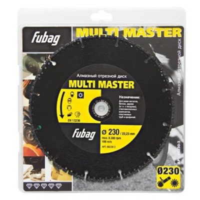 Круг алмазный Multi Master D 230х22,2х4,5 мм FUBAG 88230-3 Круг алмазный Multi Master D 230х22,2х4,5 мм FUBAG 88230-3