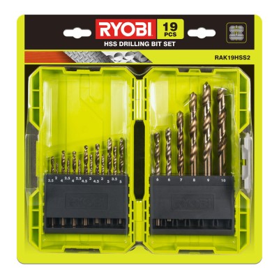 Набор сверл по металлу RYOBI RAK19HHS2 (19 шт.) Набор сверл по металлу RYOBI RAK19HHS2 (19 шт.)