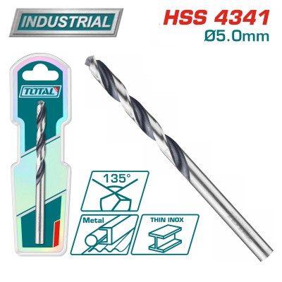 Сверло по металлу HSS 5 мм TOTAL TAC1200504 Сверло по металлу HSS 5 мм TOTAL TAC1200504