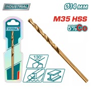 Сверло по металлу M35 HSS-CO 14мм TOTAL TAC11214001