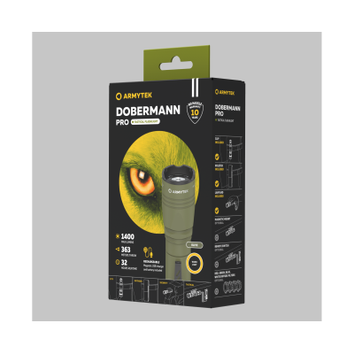 Фонарь Armytek Dobermann Pro Magnet USB Olive Теплый Фонарь Armytek Dobermann Pro Magnet USB Olive Теплый