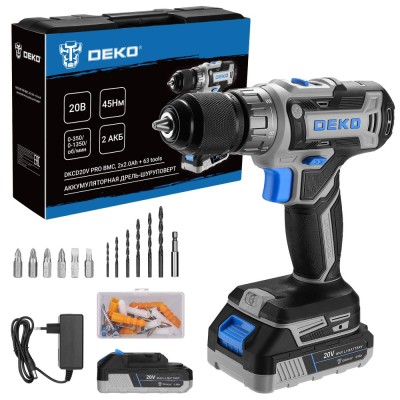 Дрель-шуруповерт аккумуляторная DEKO DKCD20V PRO 080-1001 Дрель-шуруповерт аккумуляторная DEKO DKCD20V PRO 080-1001