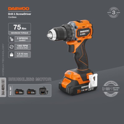 Дрель-шуруповерт аккумуляторная DAEWOO DAA 4021Li SET Дрель-шуруповерт аккумуляторная DAEWOO DAA 4021Li SET