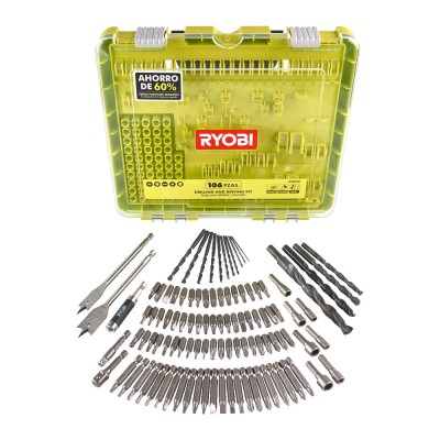 Набор бит и сверл RYOBI RAKDD106 (106 шт.) Набор бит и сверл RYOBI RAKDD106 (106 шт.)
